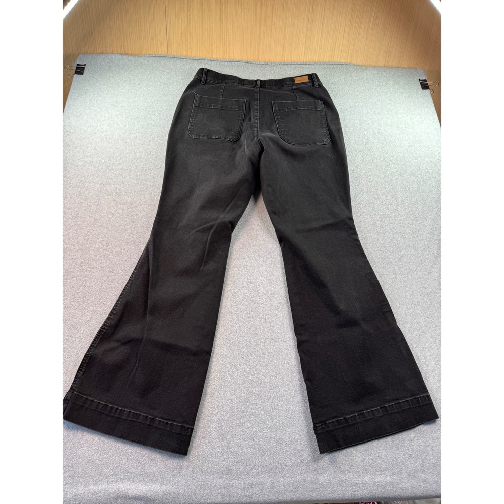 Judy Blue Washed Black Flare Jeans Pull On Patch Pocket High Rise 16W JB88651 - Picture 10 of 13